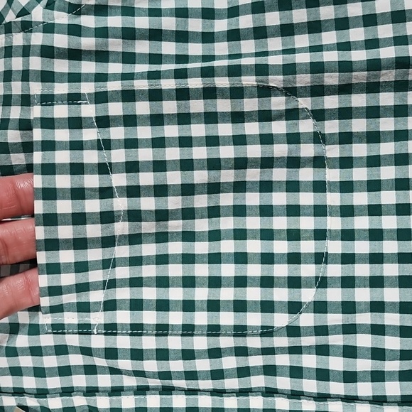 NWT J. Crew Green White Gingham Check Secret Wash Long Sleeve Button Down Shirt - Picture 5 of 16